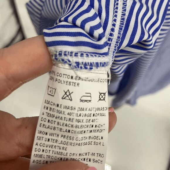 Zeagoo Women's Blue White Stripe Halter Top Size Small NWT - Picture 2 of 5